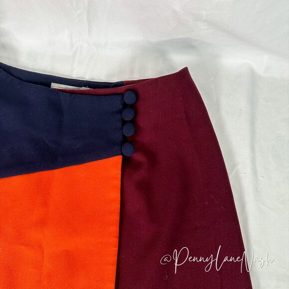 ASOS Colorblock Skirt with Button Wrap - Picture 3 of 8